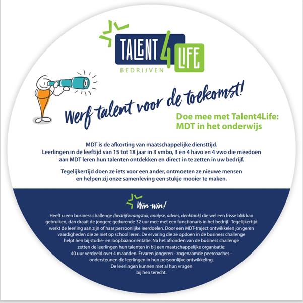 Werf talent voor de toekomst! Doe mee met Talent4Life