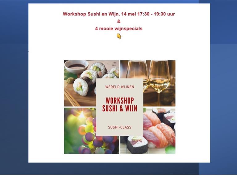Sushi-Class en Wereld Wijnen gaan 14 mei a.s. een mooi avontuur aan!   